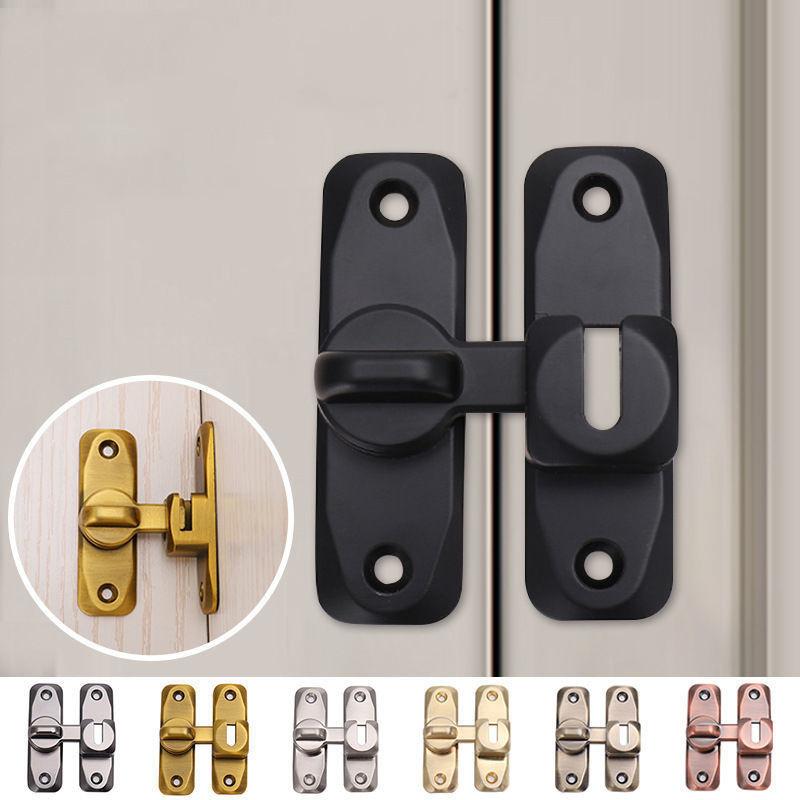 90°/180° Dual Purpose Anti-theft Buckle Door Buckle Sliding Door Latch Flat Door Lock Buckle Hasp Door Bolt No Punching
