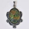 Natural Opal Pendant Ethiopian 46 ct Certifeid 925 Sterling Silver Gems Oval October Birthstone Gift