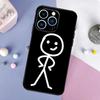 Чехол для мобильного телефона iPhone15 Pro с забавным выражением лица и парой Stickman, чехол для мобильного телефона с рисунком волос, устойчивый к падению