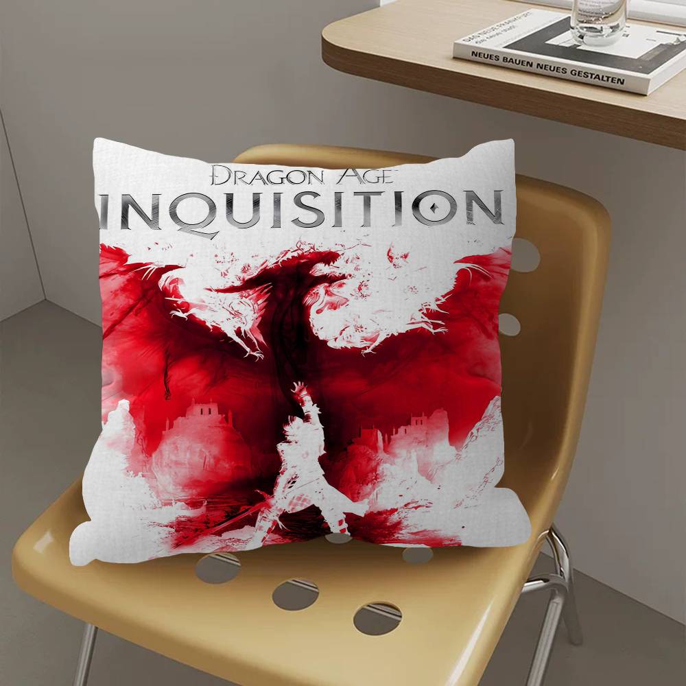 Подушка с изображением видеоигры Dragon Age Origins Классическая Подарок Мебель для дома и офиса Спальня Диван Подушка для автомобиля Чехол 45x45см