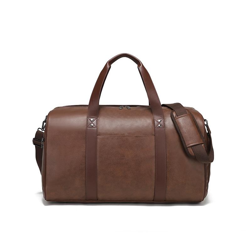 Износостойкая ПУ дорожная сумка делового стиля однотонная уличная сумка для хранения багажа на одно плечо