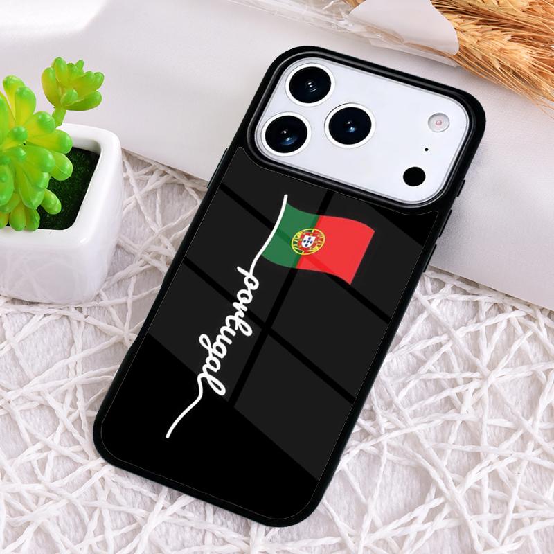Ударопрочный чехол для телефона с флагом Португалии для iPhone 17 Air 16e 15 11 12 14 13 Pro Max Защитная крышка Coque