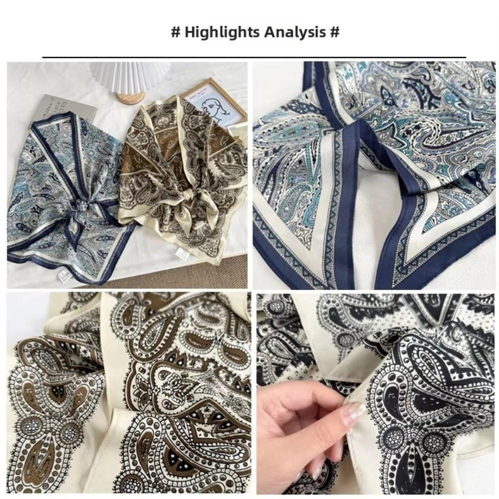 Matching Pants Triangle Scarf Silk Satin Waist Belt Elegant Decorative Headscarf Women Girls