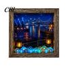 Cozy Corner Night Lamp Wooden 3D Shadow Box LED Light, Retro Street Scene Light Table Unique Housewarming Present Decor, Warm Glow Art Frame