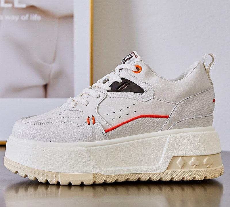 Fujin 9 см женские кроссовки на танкетке из микрофибры на массивной платформе, повседневные прогулочные дышащие вулканизированные удобные модные туфли для скейтборда