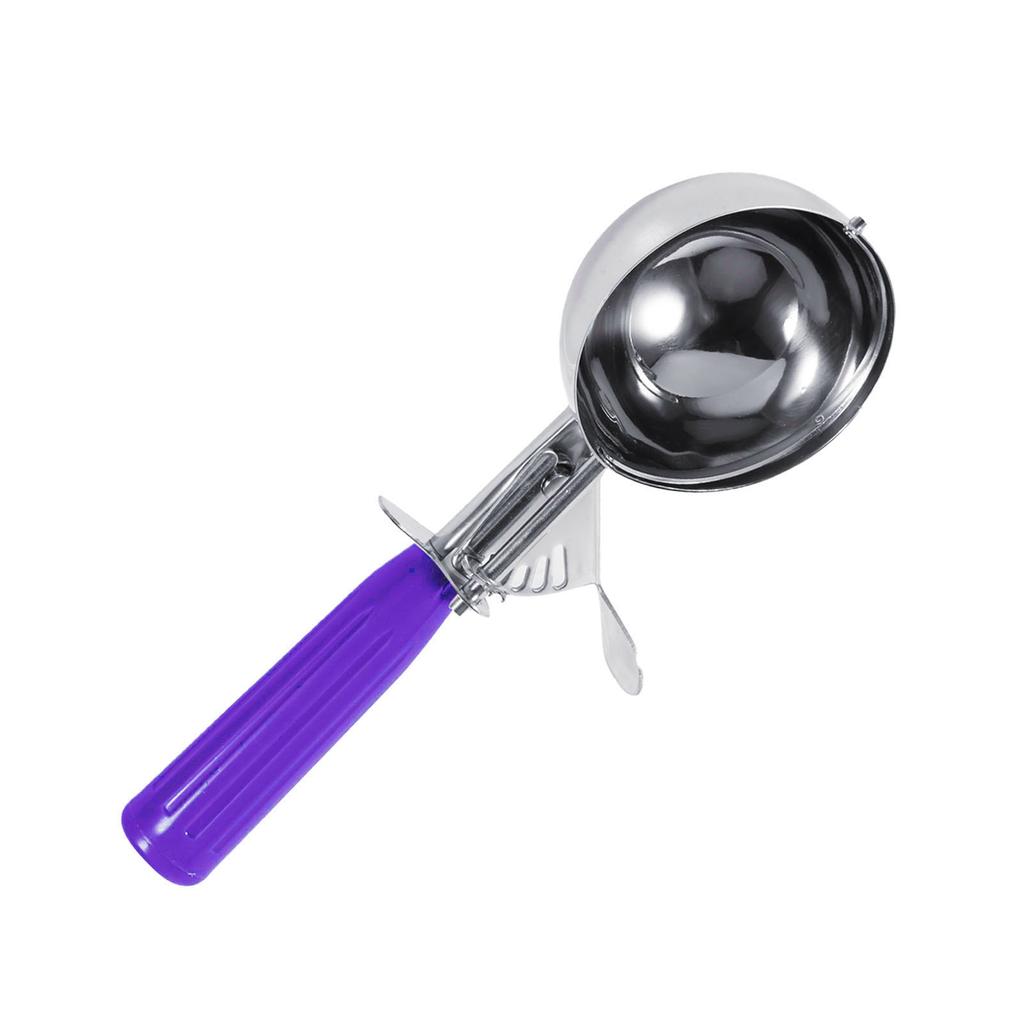 Practical Stainless Steel Fruit Ice Cream Scoop Spoon with Plastic Handle Kitchen Tool (4.2cm)