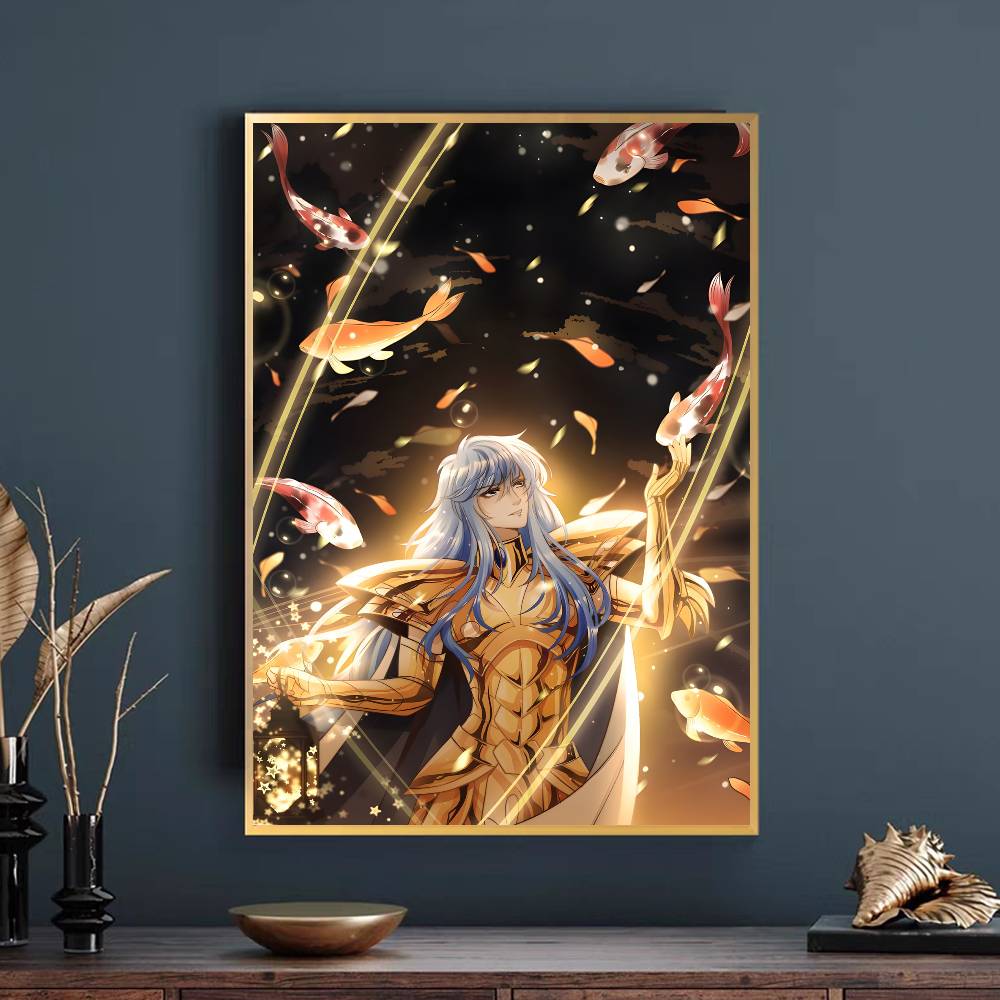 Saint Seiya Poster Self-adhesive Art Waterproof Paper Sticker Coffee House Bar Dorm Room Wall Decor