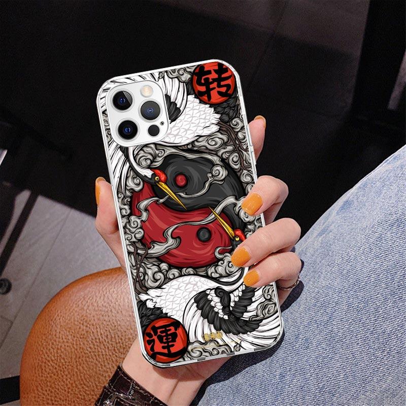 Япония Рыба Кои Инь Ян Искусство Чехол для Телефона для Iphone 17 Air 16 11 12 13 Mini 14 Plus 15 Pro Max 7 8E SE 2020 16ProMax Чехол для Телефона C