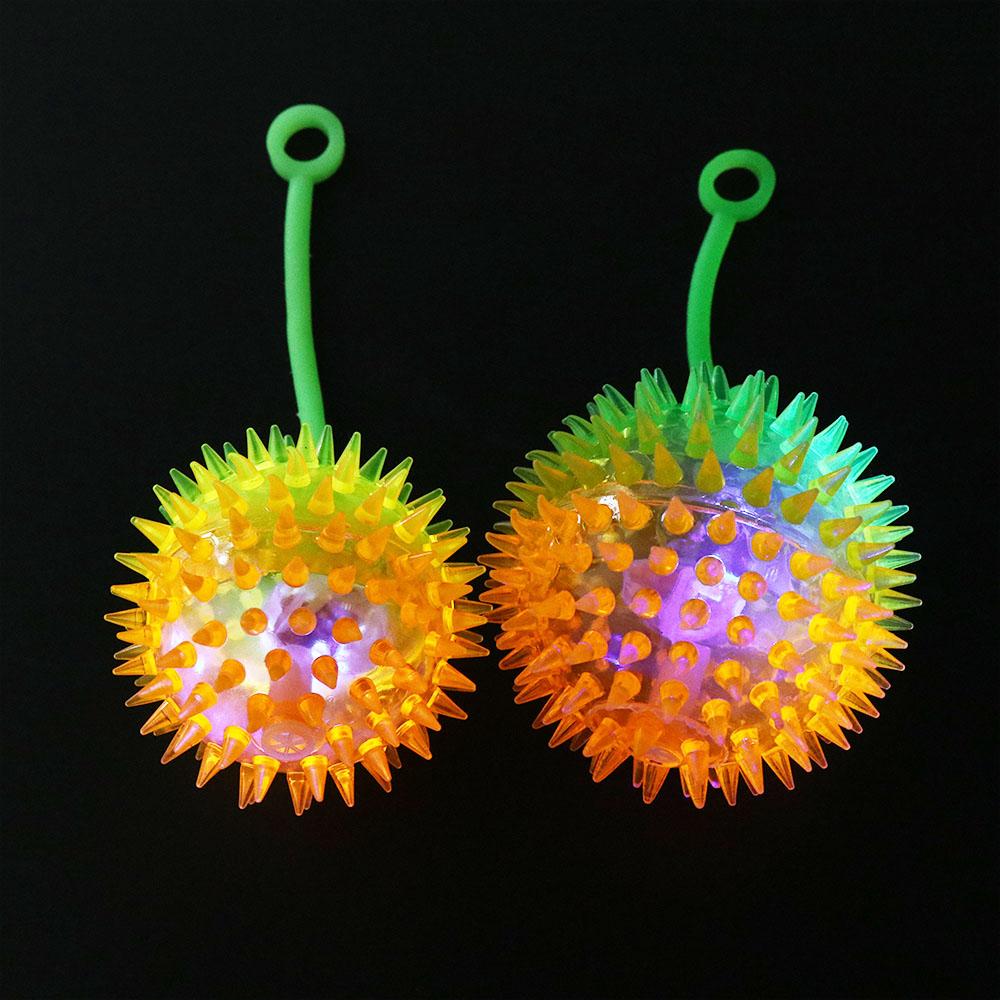 Decoration Glowing Hair Flash Ball Led Light Up Toy Glowing Elastic Ball Toy Elastic Glow Hair Ball