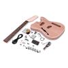 TL Tele Style Unfinished Electric Guitar DIY Kit Mahogany Body with F Soundhole Maple Wood Neck