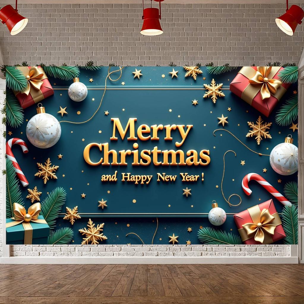 Holiday Banner Snowflake Design Christmas Banner Xmas Banner Christmas Ball For Company Annual Party Holiday Event Holiday