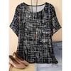 Women's Summer Loose  Trendy Retro 3D Printed T-shirt Plus Size Xl-7xl
