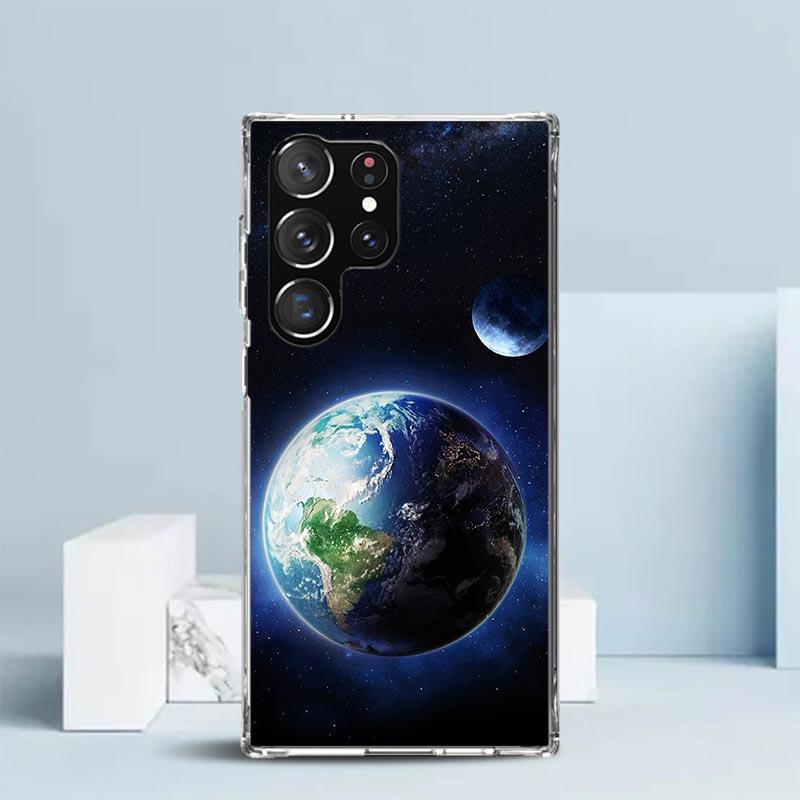 Earth Stars Space Soft Cover for Samsung Galaxy S25 Edge S26 S24 S23 Ultra Phone Case S22 S21 Plus S20 FE Print Pattern Shell Ga