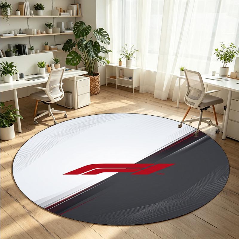 F1 Printed Round Crystal Velvet Rug Soft Non Slip Floor Carpet For Bedroom Holiday Gift