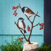 1pc Outdoor Garden Bird Decoration - Creative Flowerpot, Metal Cutting Handicraft, Silhouette