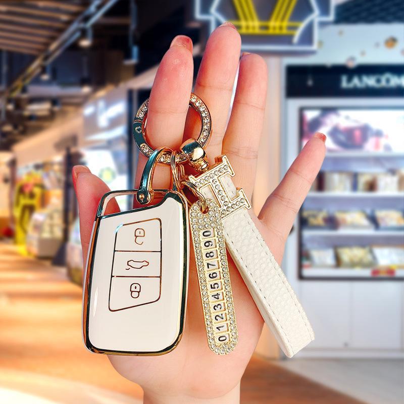 Чехол для ключа 2021 года для Volkswagen Magotan B8, Passat CC, Sagitar, Polo, Lavida, Bora, Tiguan.