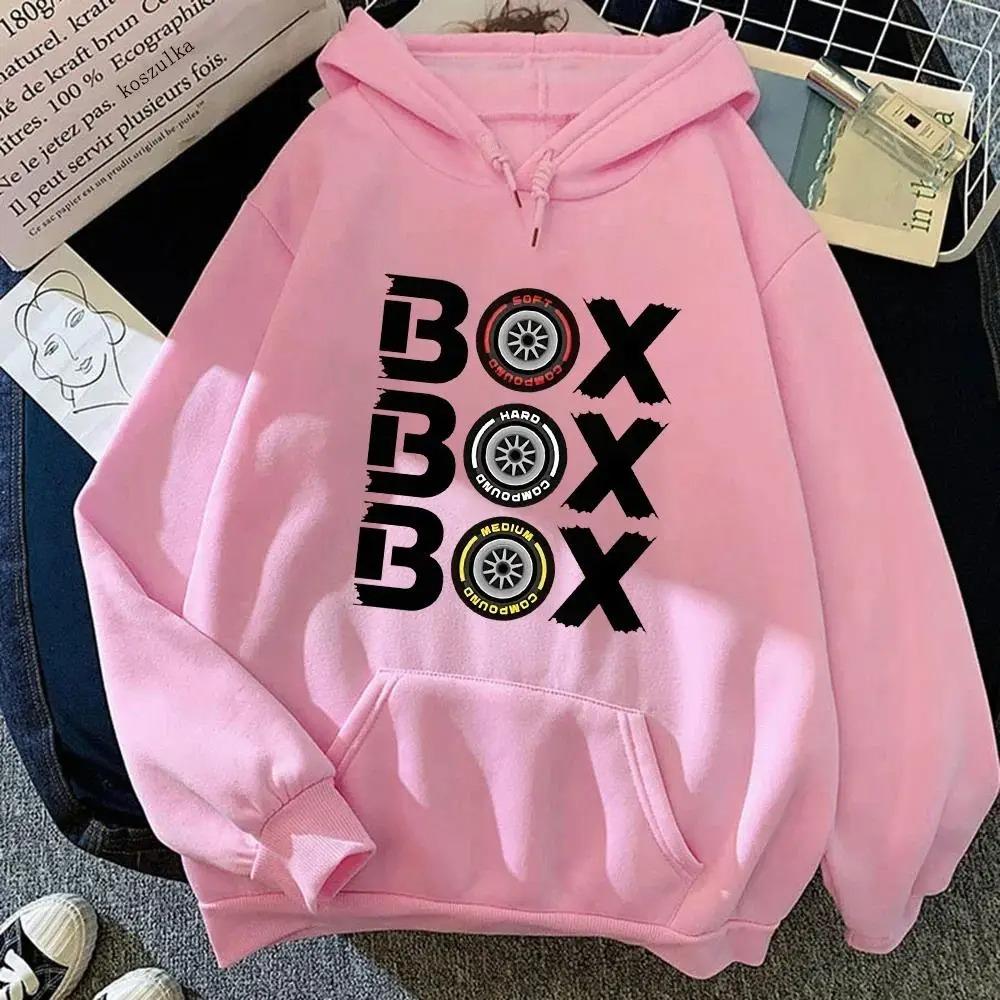 Box Box Box Hodies F1 Tyre Compound Printed Hoodies Women's Long Sleeve Top Hooded Funny Games Woman Clothing Y2k Clothes