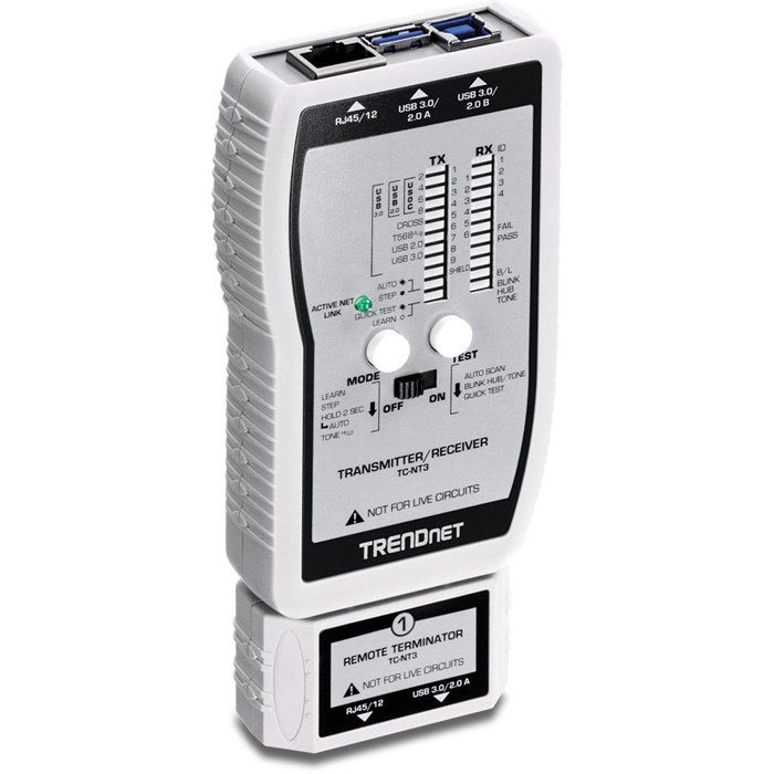 Testeur de câble - trendnet - tc-nt3 - test court-circuit - mesure de longueur - usb et rj-45
