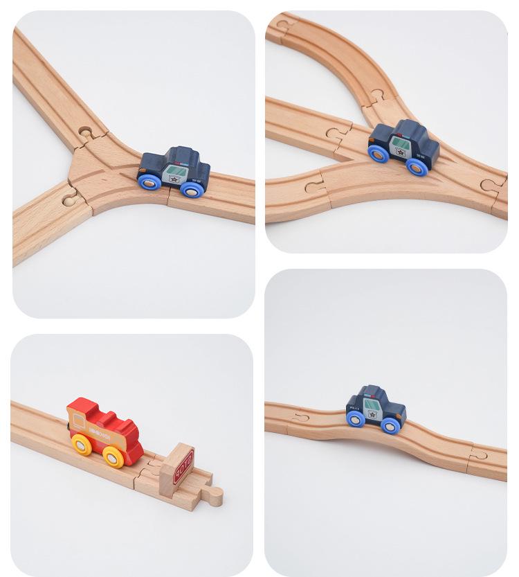 Wooden Electric Train Track Building Blocks - Compatible with Thomas