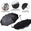 10 Bone Self Opening Sunscreen Umbrella Fully Automatic Wooden Leather Curved Handle Triple Fold Sunny Umbrella