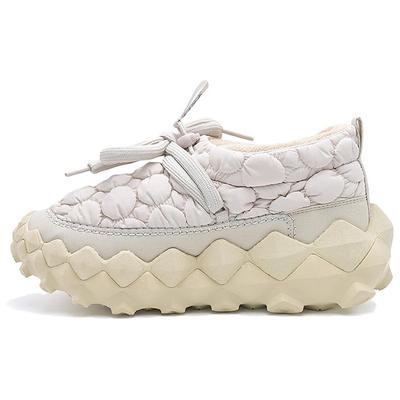 Li Ning Универсальные Удобные Износостойкие Увеличивающие Рост Теплые Низкие Повседневные Кроссовки Женские Повседневные Кроссовки Серые AZGV117-4