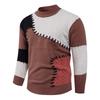 Men's Casual Color-blocked Sweater, Warm And Fashionable Pullover, Paired With A Round-neck Knitted Sweater Inside