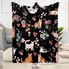 Cats In A Garden Flannel Blanket,Lightweight,Office Blanket,Sofa Blanket,Comfortable Blanket