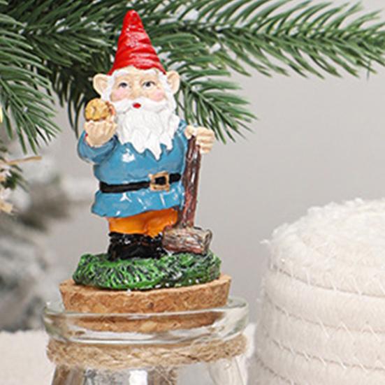 Рождественская банка для конфет, прозрачная стеклянная банка с крышкой, смоляная статуэтка гнома Санты, мини-баночка для закусок на кухонный стол, многоярусный поднос, украшение для вечеринки