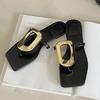Fashion Ladies Slippers Outside Metal Chain Flats 2024 Women Flip Flops New In Summer Casual Slides Beach Female Shoes For Slippers