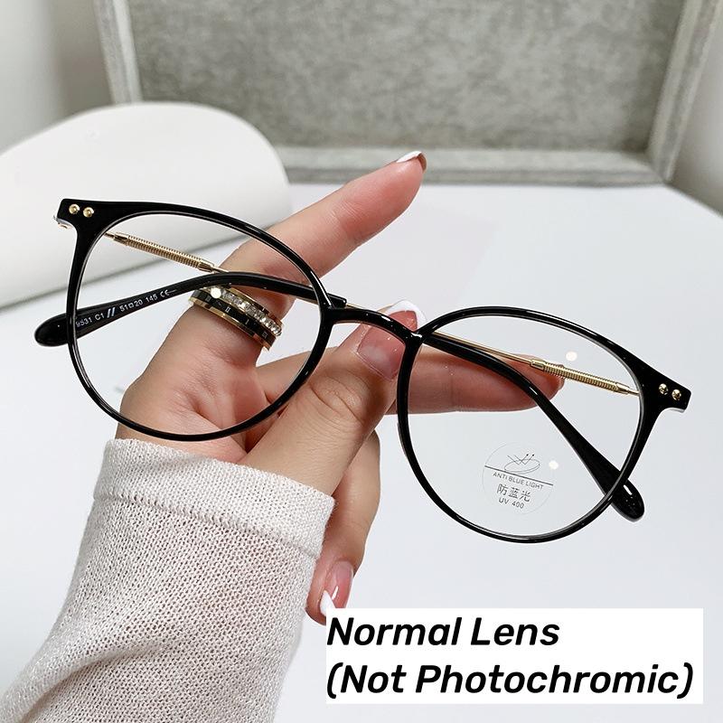 Сверхлегкие фотохромные очки для близорукости для женщин, круглая оправа, мужские очки с изменяющимся цветом, модные очки для близи, защита от УФ-излучения