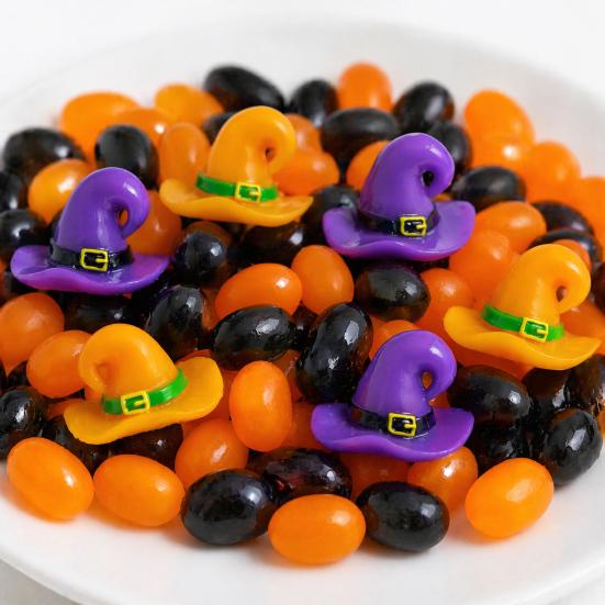 Miniature Fairy Garden Figurine Mini Halloween Witch Hat Ornaments, Resin Wizard Figurines for Tiny Landscape Ornament Succulents Pots Moss