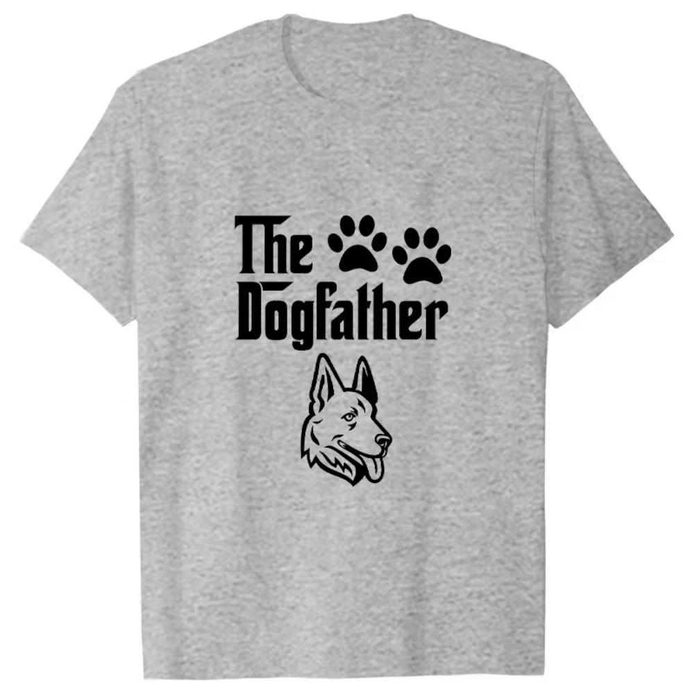 Забавные футболки The Dogfather для мужчин, футболка с собачьим папой, мужская футболка с немецким овчаркой и папой, летняя футболка большого размера с короткими рукавами