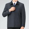Spring and Autumn Men's Wool Jackets, High-end Middle-aged Business Casual Cashmere Plaid Jackets, Dad and Senior Cadre Tops