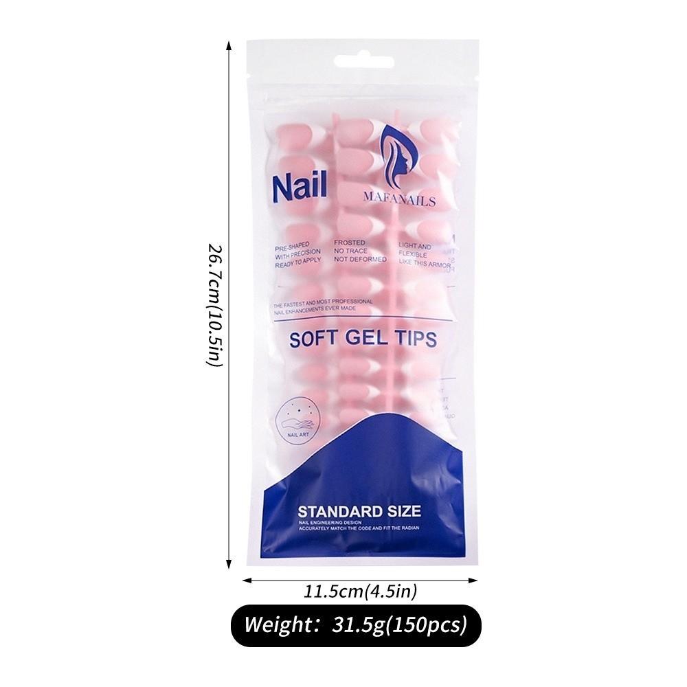 150Pcs False Nails Medium Almond Shape Fake Nails New French Nail Tips Salon Use