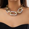 Accessories, Exaggerated Hip Hop Thick Chain Punk Necklace Geometric Buckle Simple Necklace Women