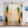 Мультяшный тропический кактус натуральная растительность прозрачные вуалевые шторы для гостиной спальни кухни шифон тюль оконные шторы
