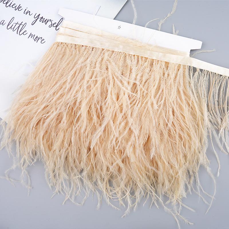 Diy Handmade Accessories Colorful Ostrich Feather Cloth Edge Decorative Accessories Clothing Accessories Wedding Skirt