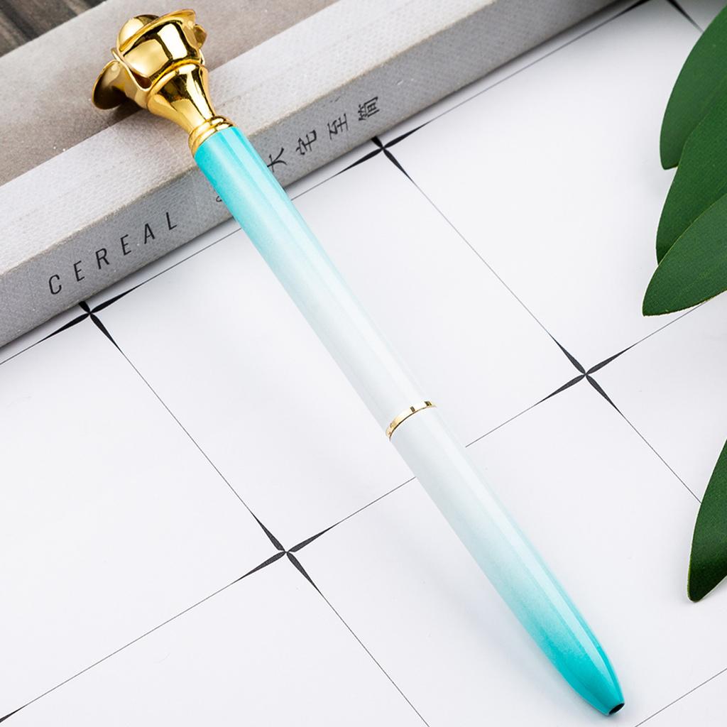 1 шт., красивая металлическая шариковая ручка с цветком розы, интересная шариковая ручка, школьные канцелярские принадлежности, школьные канцелярские принадлежности