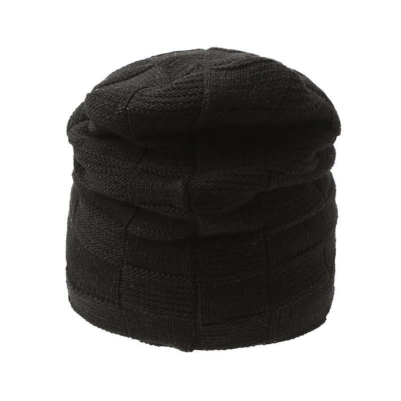 Men's Autumn/Winter Wool Hat and Scarf Set - Warm Plaid Design