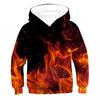 Kids Boys'Girls Hoodie Long Sleeve 3D Print Flame Lllusion Red Children Tops Fall Winter Hot Active Basic Daily Indoor Outdoor