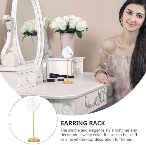 HEANUJJ Earring Display Stand Ear-Shaped Jewelry Holder 2 Pack Resin Alloy with Metal Base Elegant Earring Organizer for Women and Jewelry Photography