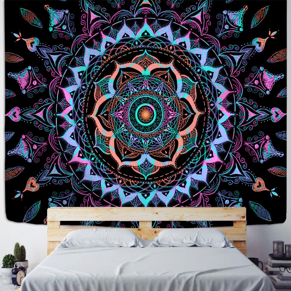 Большой настенный гобелен, большая мандала, полиэстер, гобелены в стиле хиппи, богемный гобелен, коврик для йоги, ковер, украшение для общежития колледжа