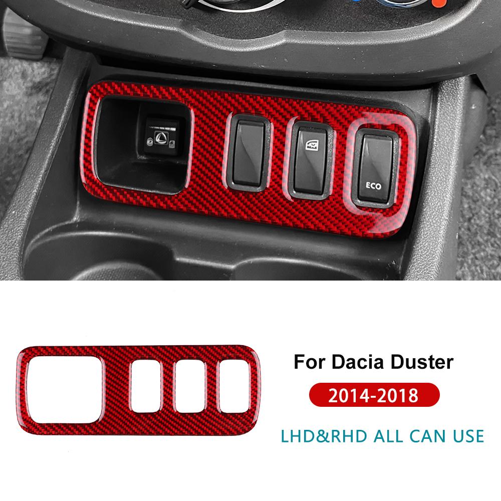 Наклейка из настоящего мягкого углеродного волокна для Dacia Duster 2014 2015 2016 2017 2018 LHD RHD Автомобиль Центральная консоль Противоскользящая накладка на кнопки