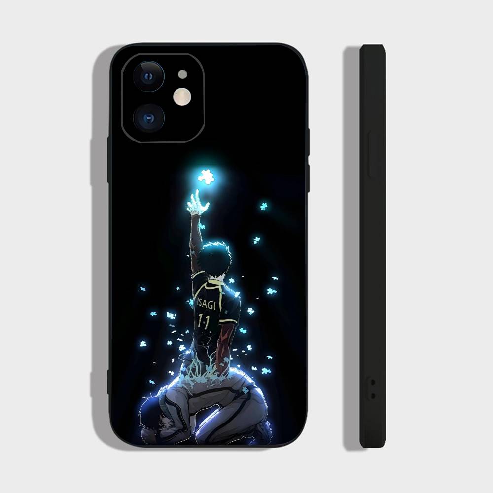 Аниме B-Blue Lock Для IPhone 17 Air 16 15 14 13 12 11 Pro Черный Мягкий Чехол для Телефона