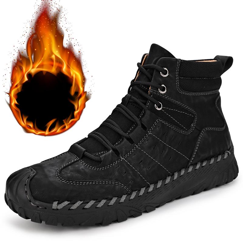 Мужские высокие повседневные туфли на шнуровке из кожи, кроссовки, большие размеры 39-46