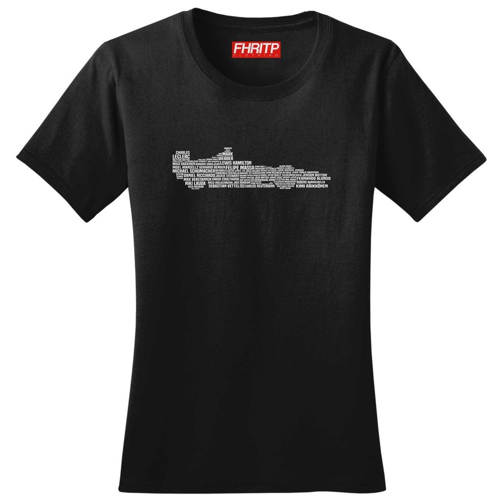Ladies Racing Car Driver Legends Tribute T-Shirt Tee Top T-Shirt