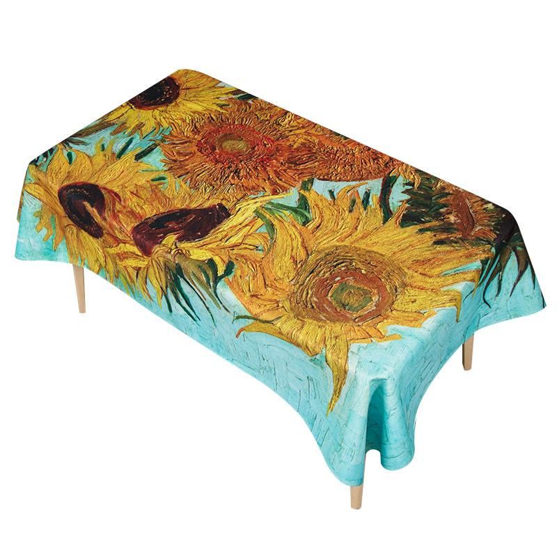 Серия картин маслом «Подсолнух» Ван Гога, мастер-скатерть, устойчивая к пятнам, скатерть для журнального столика, скатерть для обеденного стола в американском стиле