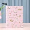 Photo Album Mini Printed Fabric Slip-In Album, Portable Floral Print Scrapbook with Transparent Sleeve Pages, Lightweight Soft Touch Pocket Memory for