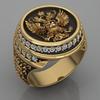 Chenrui Retro Gold Eagle Ring with Diamonds - European and American Style Men's Fashion Ring