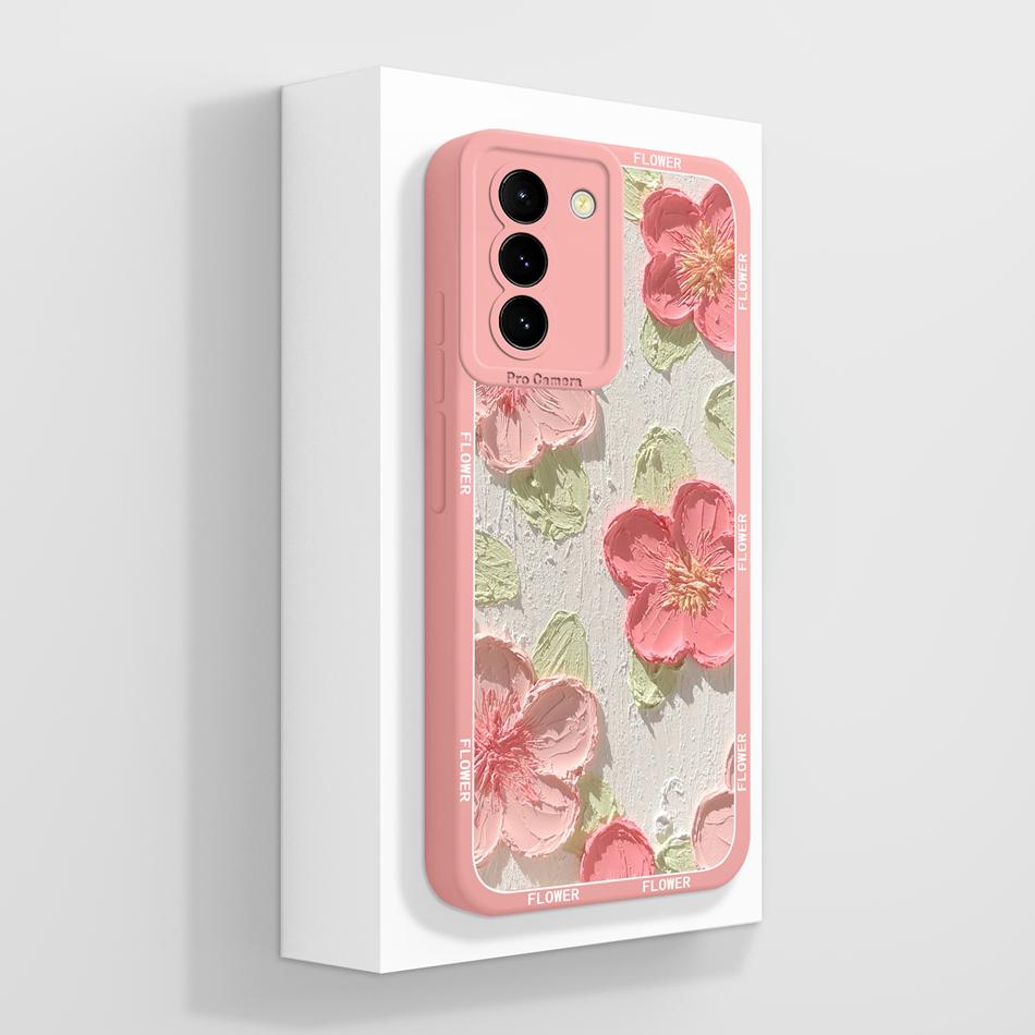 For Samsung S21 FE Plus Ultra Phone Case Aesthetic Soft Liquid Silicone Back Cover For Galaxy S 21 Full Protection Funda Bumper